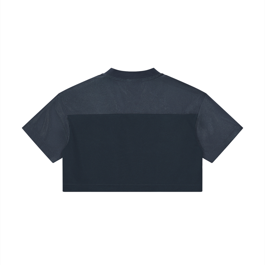 Cropped Paneled V-Neck Jersey