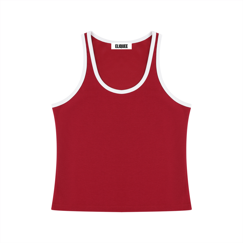Women's Color Block Cropped Tank Top