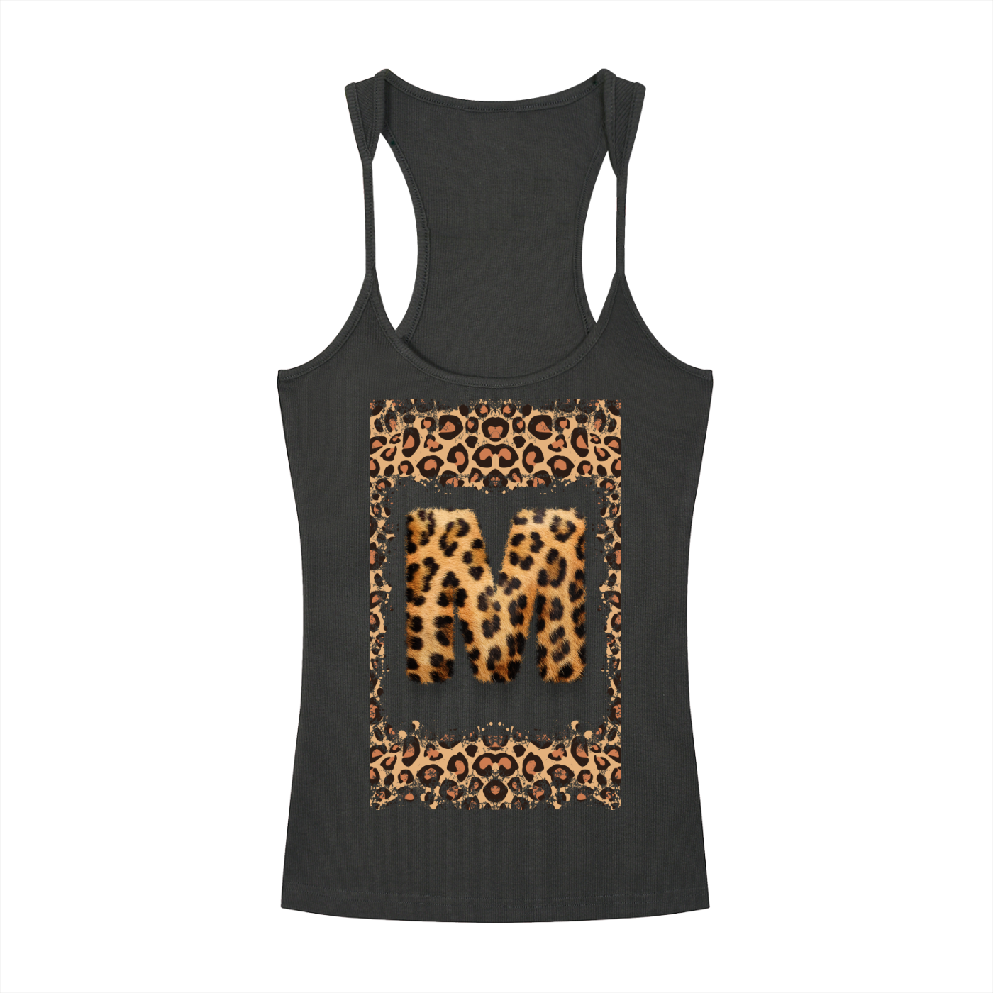 Leopard “M” Ribbed Racerback Tank