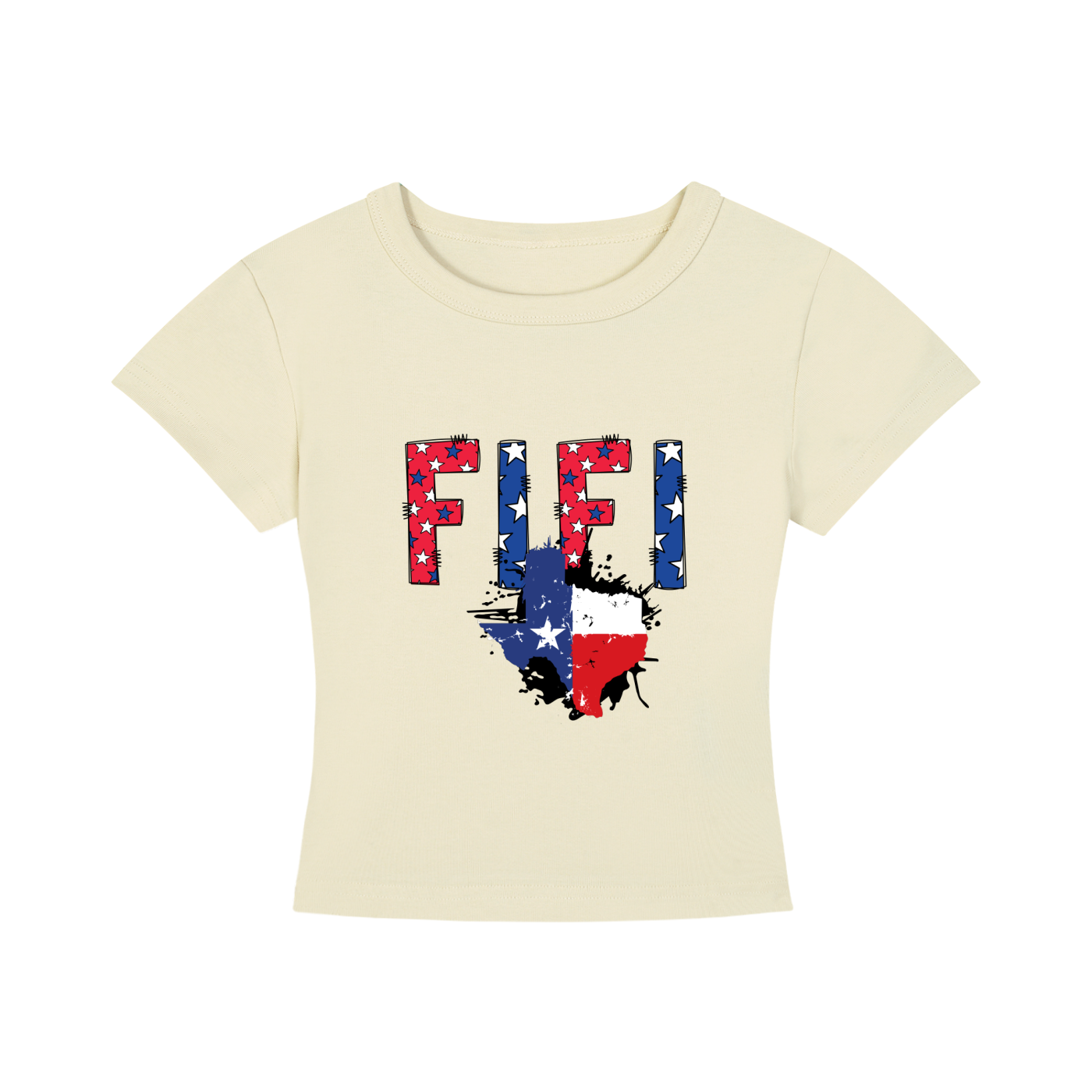 FIFI Texas Flag Graphic Cropped Tee