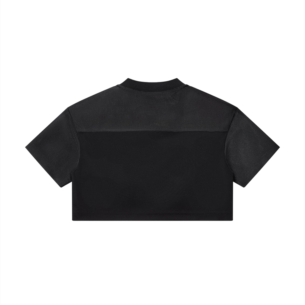 Cropped Paneled V-Neck Jersey