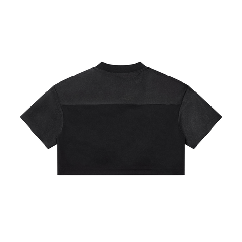 Cropped Paneled V-Neck Jersey