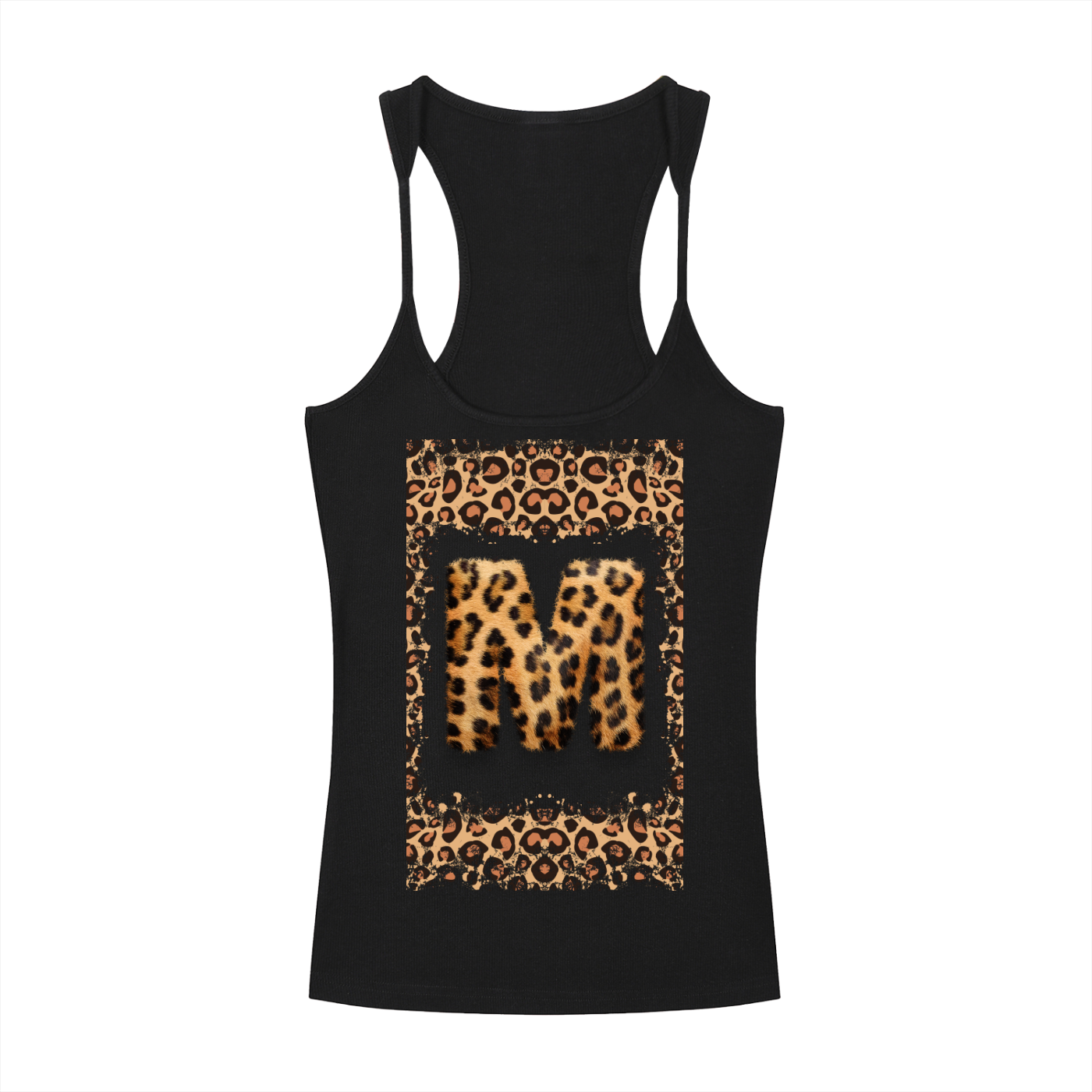 Leopard “M” Ribbed Racerback Tank