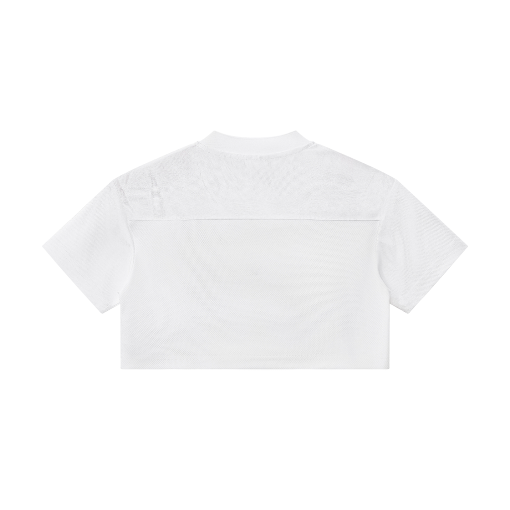 Cropped Paneled V-Neck Jersey
