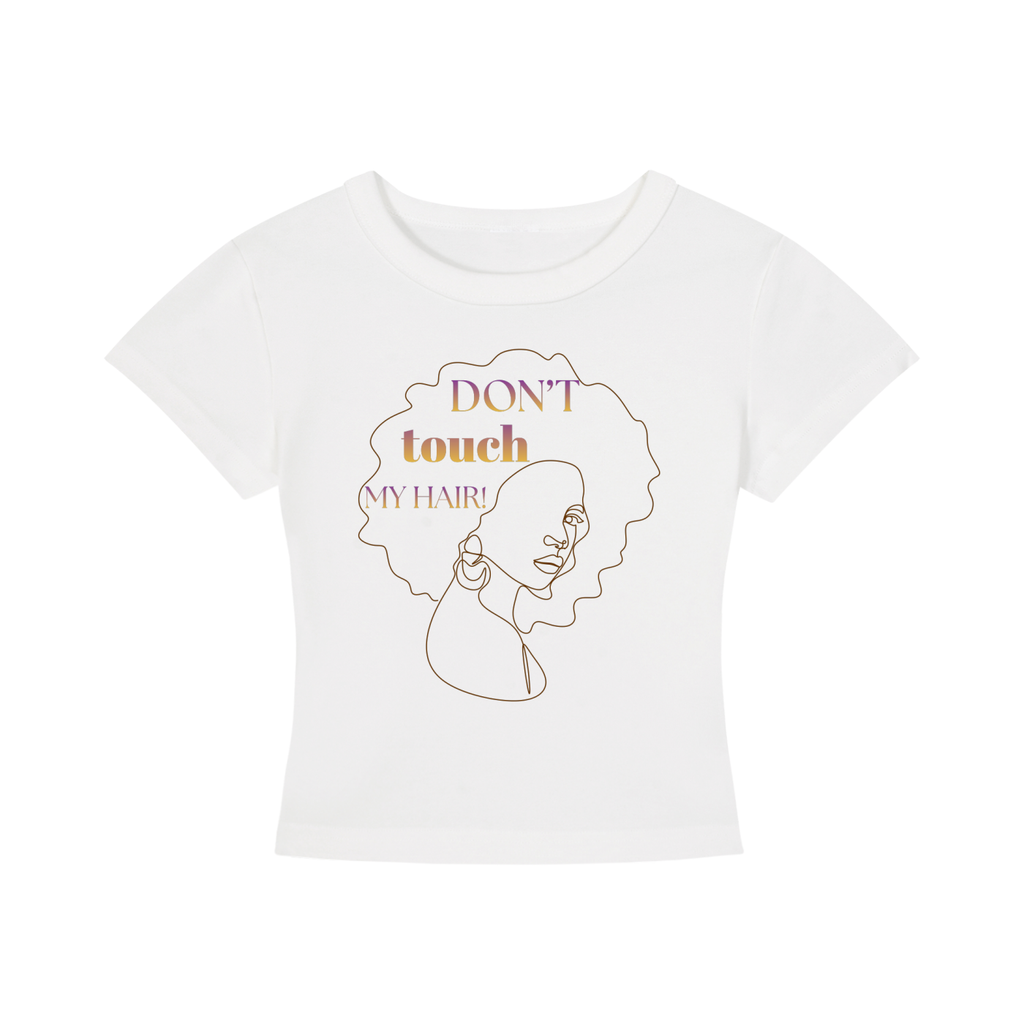 “Don’t Touch My Hair” Line Art Cropped T-Shirt