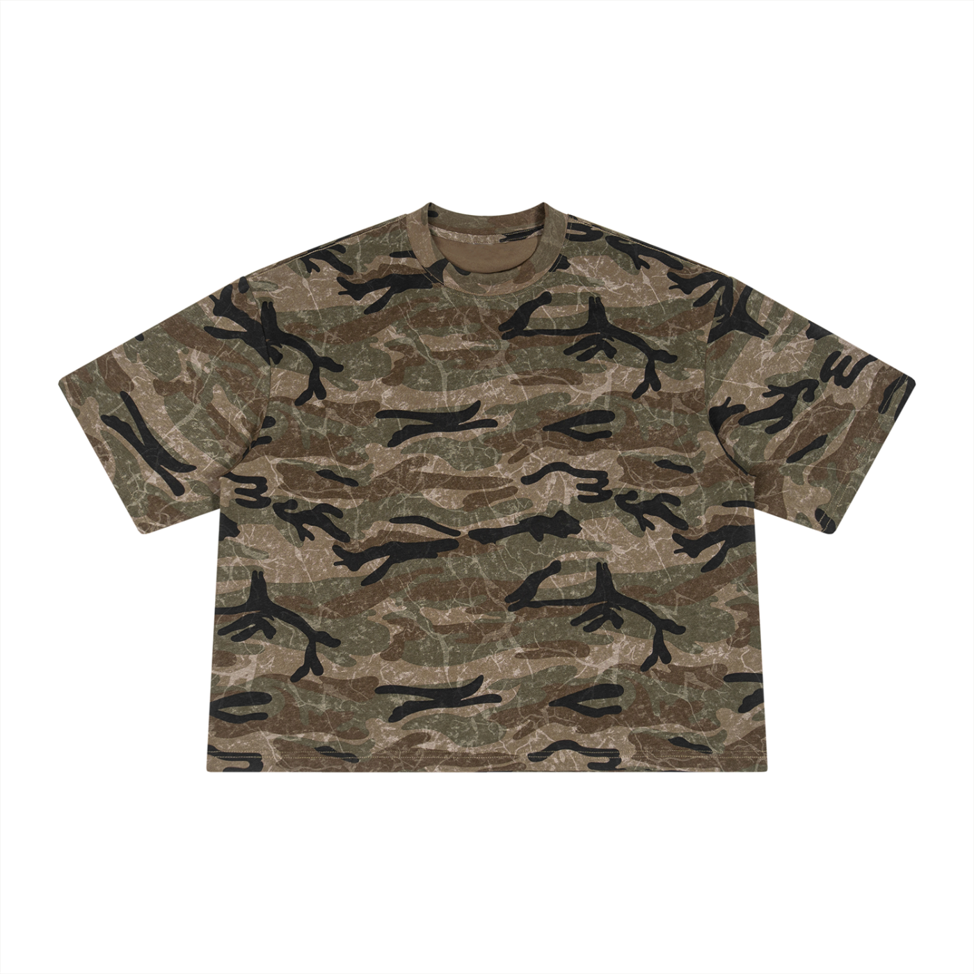 Boxy Camo Print T-Shirt