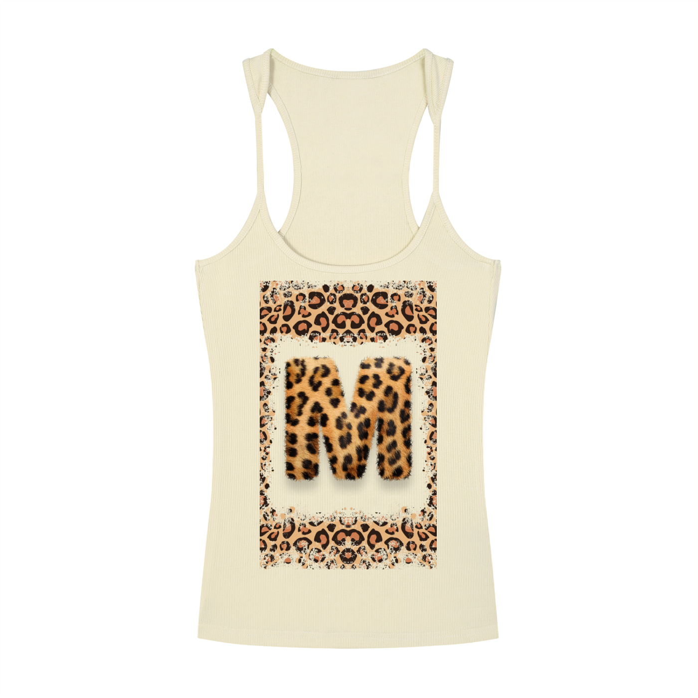 Leopard “M” Ribbed Racerback Tank