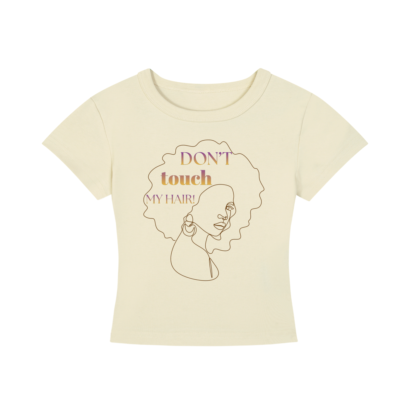 “Don’t Touch My Hair” Line Art Cropped T-Shirt