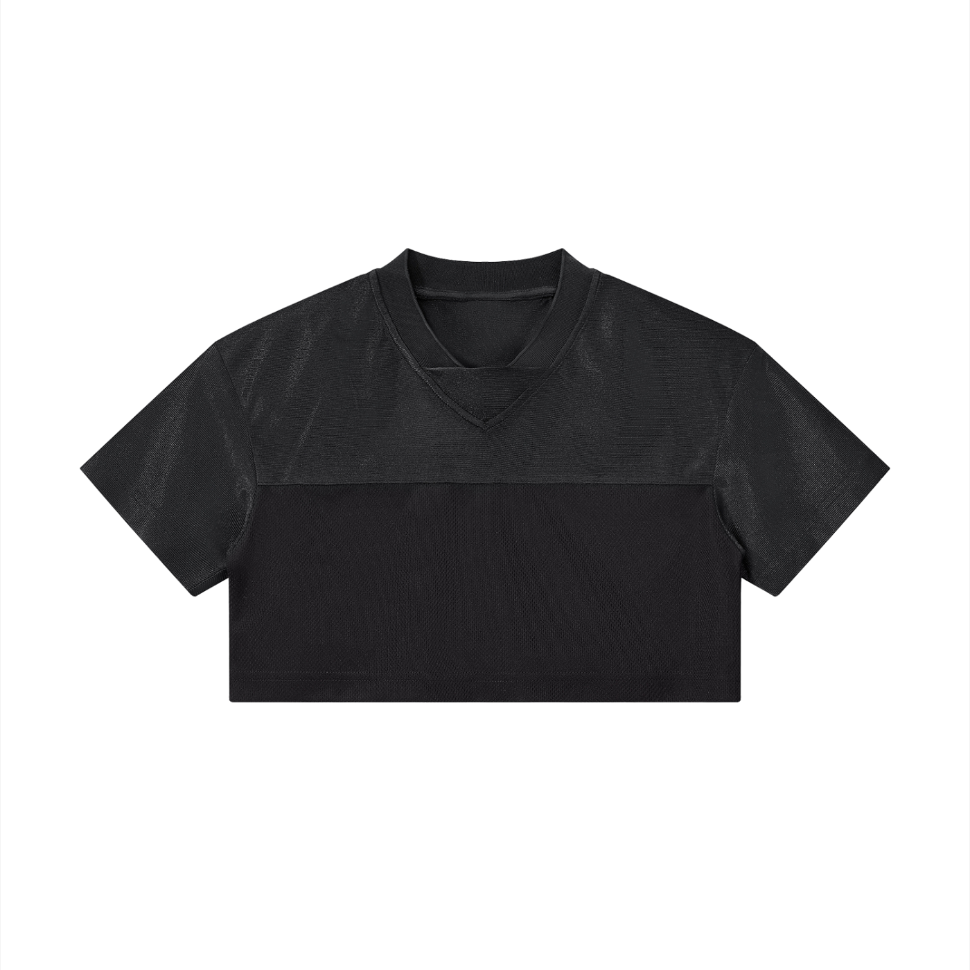 Cropped Paneled V-Neck Jersey