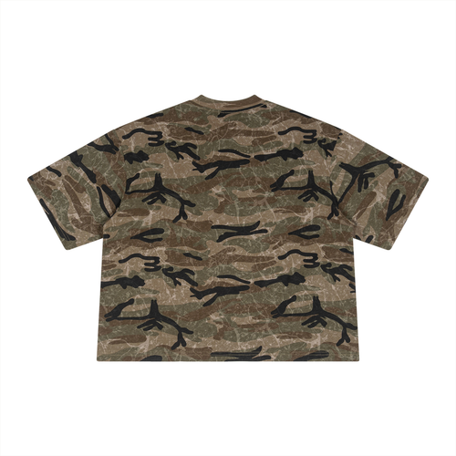 Boxy Camo Print T-Shirt