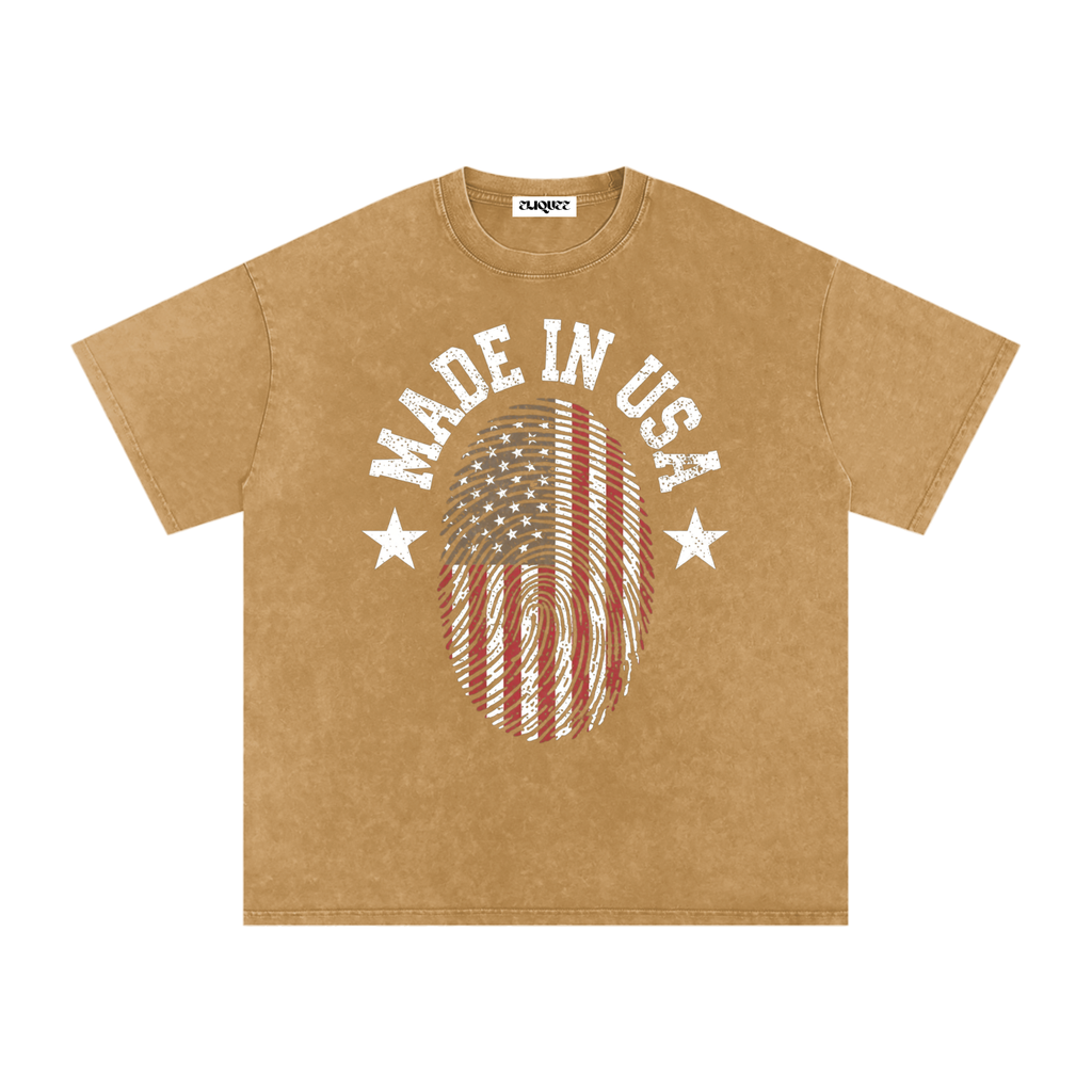 Snow Washed Oversized Cotton T-Shirt