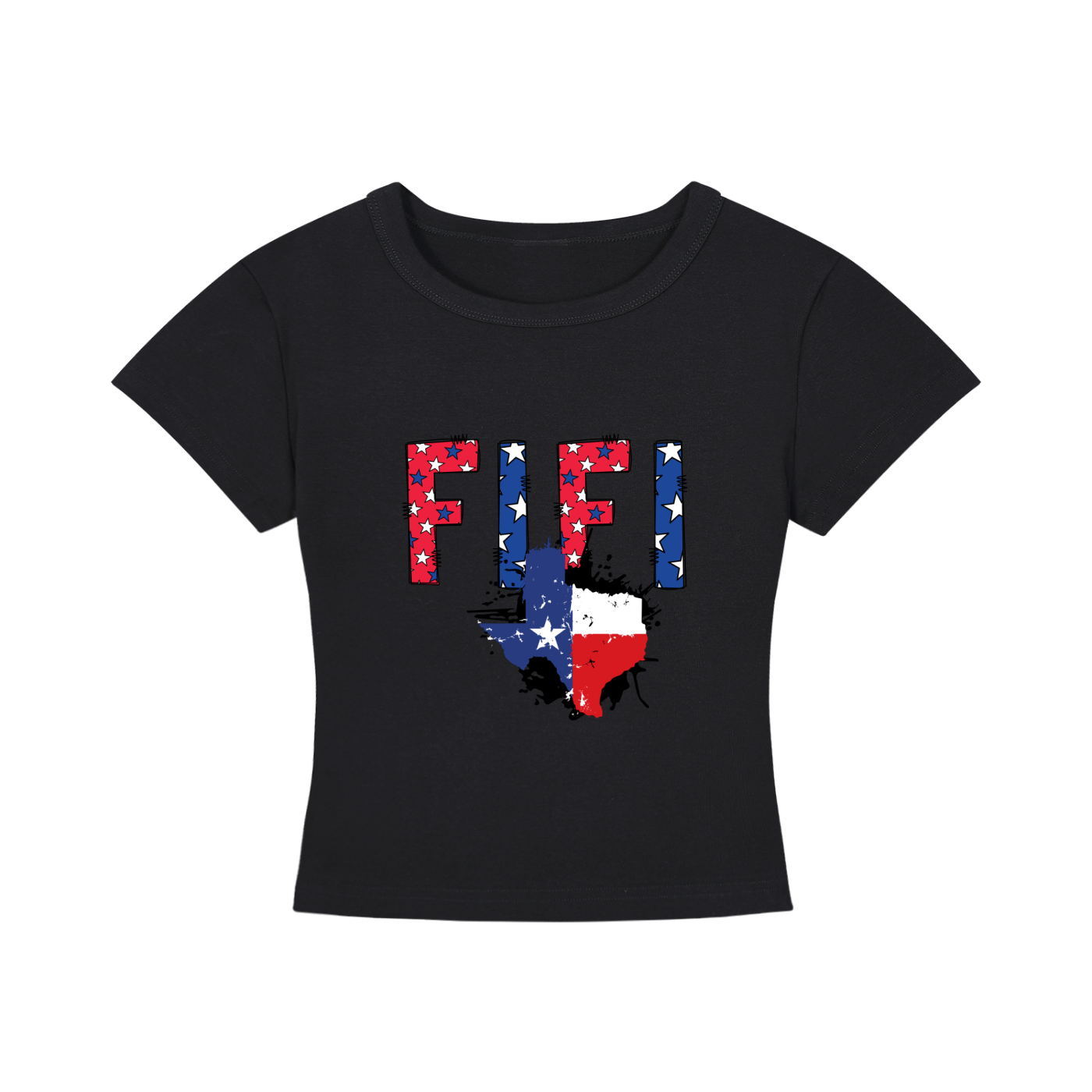 FIFI Texas Flag Graphic Cropped Tee