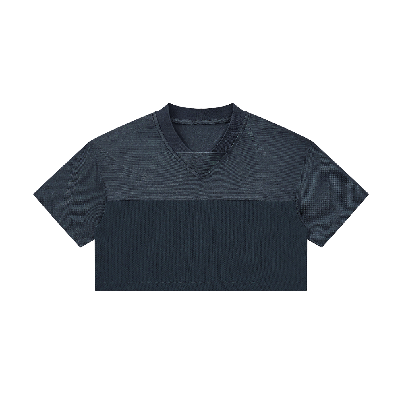 Cropped Paneled V-Neck Jersey
