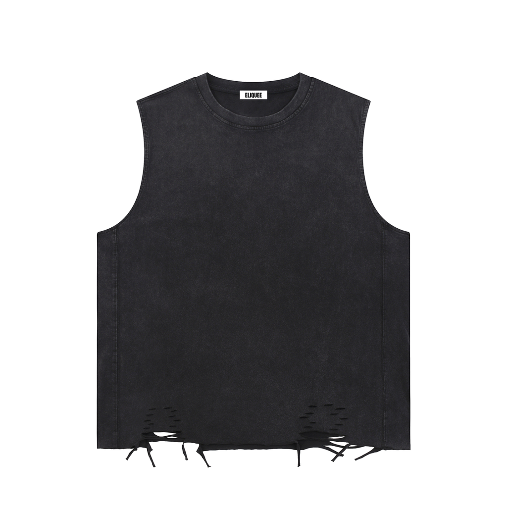 100% Cotton Washed Raw-Hem Tank Top