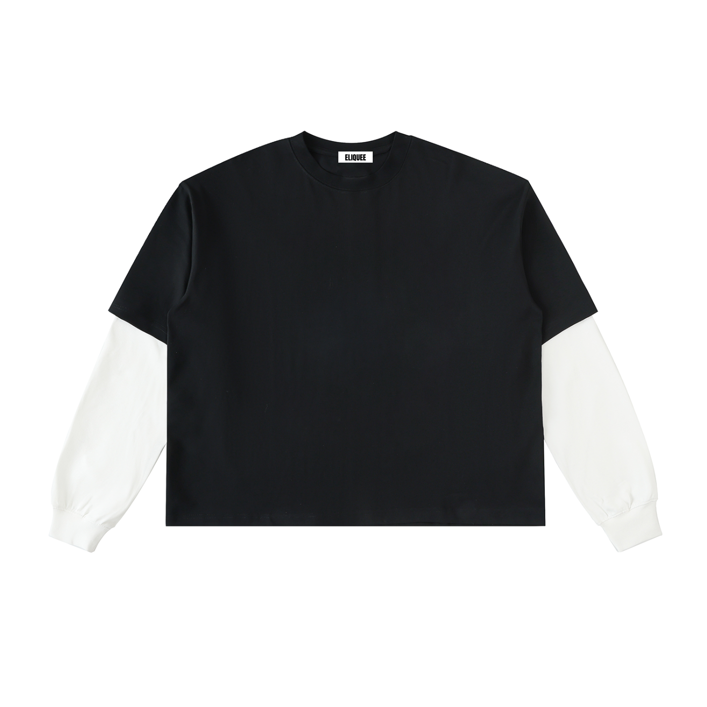 Layered Contrast Sleeve 100% Cotton T-Shirt