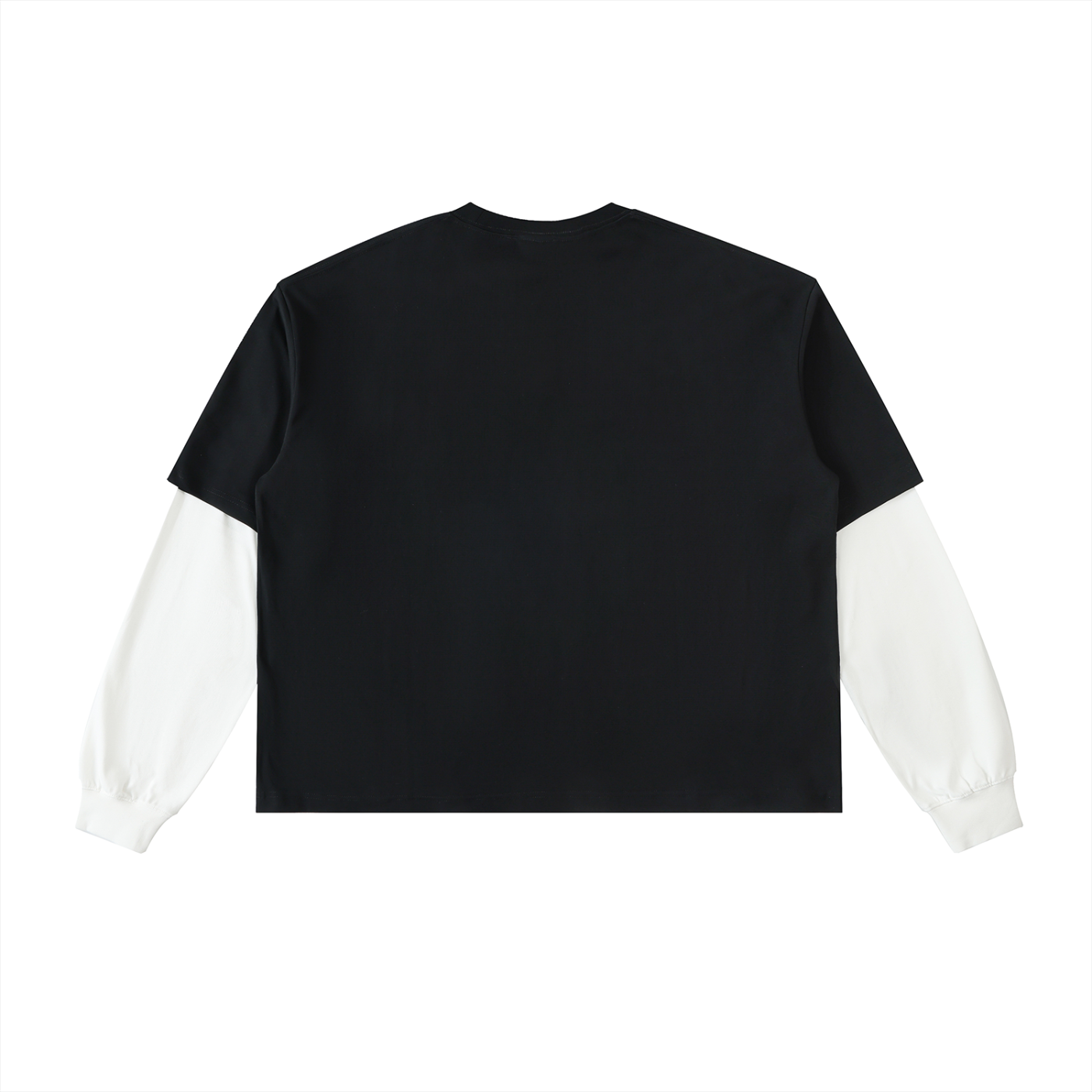 Layered Contrast Sleeve 100% Cotton T-Shirt