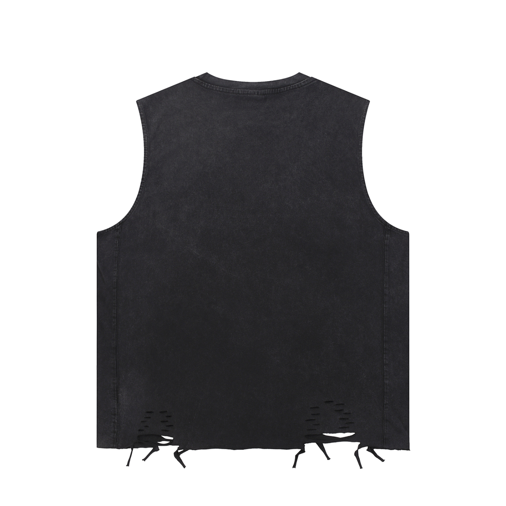 100% Cotton Washed Raw-Hem Tank Top