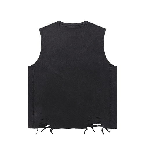 100% Cotton Washed Raw-Hem Tank Top
