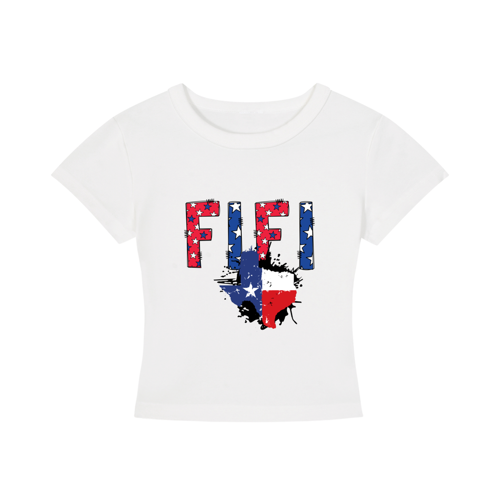 FIFI Texas Flag Graphic Cropped Tee