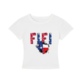FIFI Texas Flag Graphic Cropped Tee