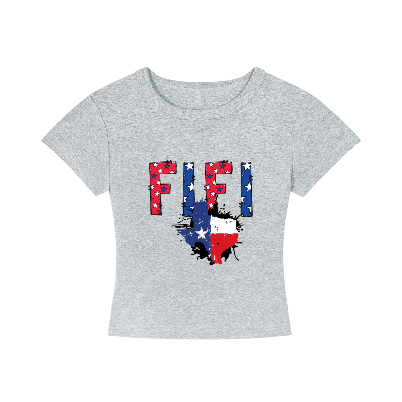 FIFI Texas Flag Graphic Cropped Tee