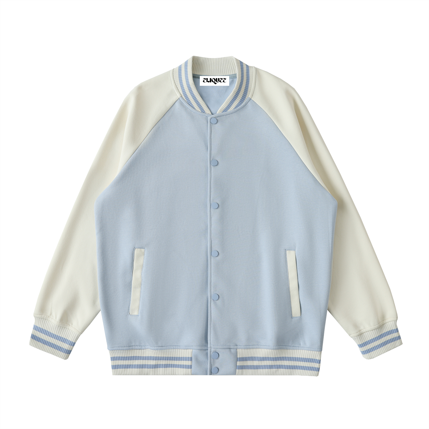 Two Tone Raglan Sleeve Varsity Jacket