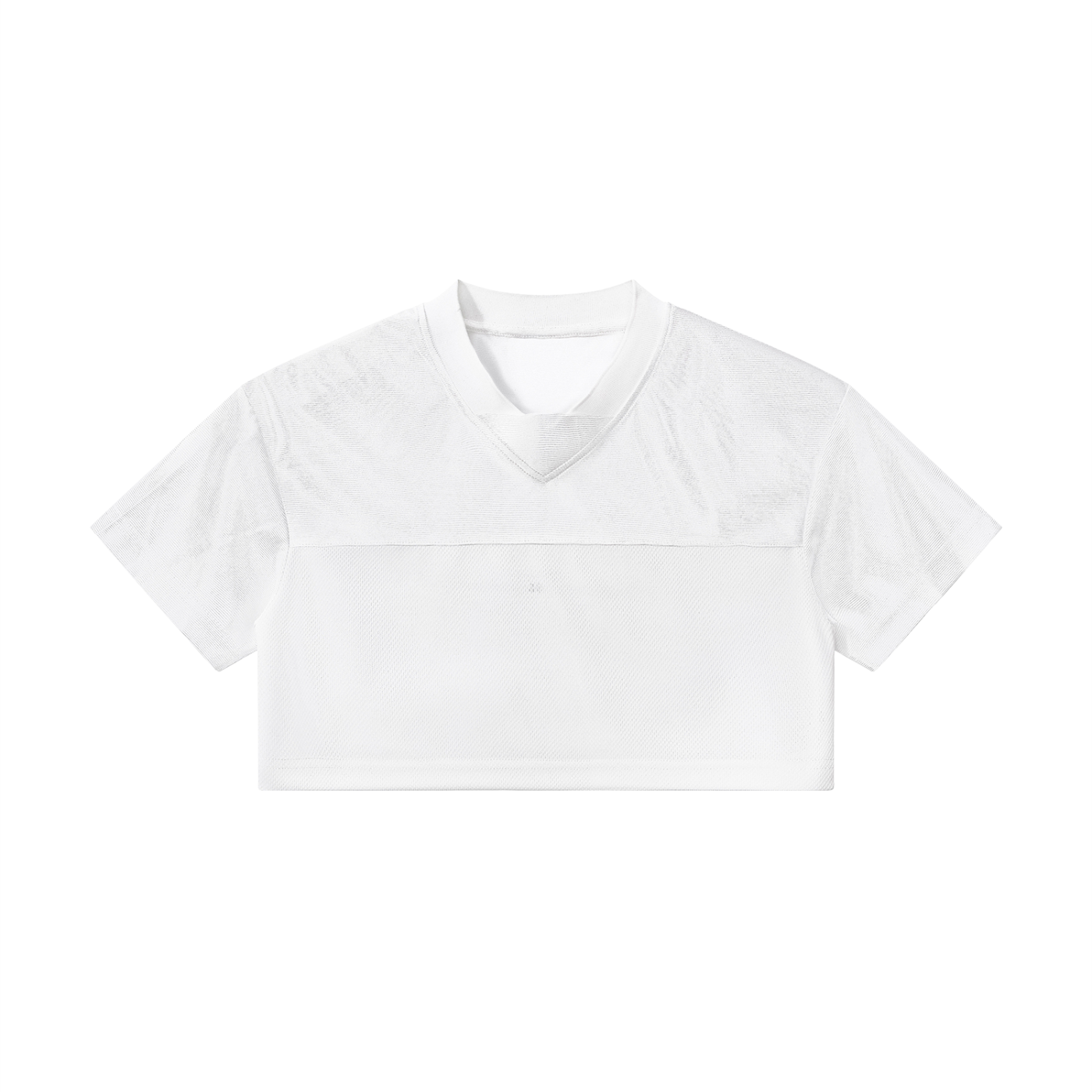 Cropped Paneled V-Neck Jersey